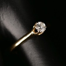 Original Vintage Signed Designer 14k Gold Diamond Engagement Promise Estate Ring picture