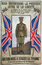 Scarce WWI French Canadian Recruiting Poster, 
