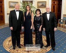 DONALD TRUMP AND MELANIA WITH MIKE PENCE AND WIFE KAREN - 8X10 PHOTO (AB-325) picture