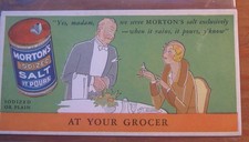 Vintage advertising blotter Morton's Salt NOS picture