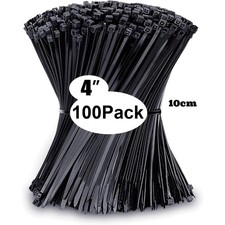 100/400PCS Black Cable Zip Ties 4 6 8 12in UV Resistant Wire Ties Assorted picture