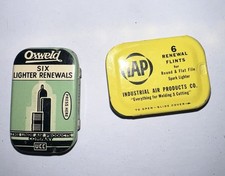Vintage Lighter Renewal Tins. Oxweld. IAP. Great Shape. Flint, Tobacco. Rare picture
