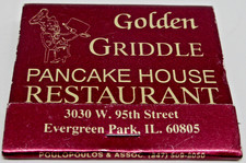 Golden Griddle Pancake Restaurant CHICAGO Evergreen Park Illinois FULL Matchbook picture