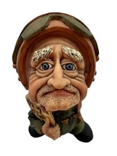 VTG Pete Apsit Old Aviator Figure Holding a Flight Plan Pilot Figurine Wings picture
