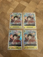 One Piece OP07-109 Monkey.D.Luffy Super Rare Foil English Edition Playset X4 picture