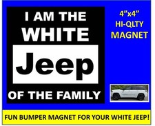 WHITE JEEPS - BUMPER MAGNET/STICKER FUNNY - 4X4