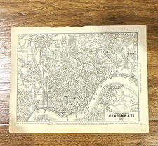Antique 1937 map of Cincinnati Ohio 14”x11” picture