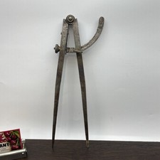 Vintage WM JOHNSON Machinist 9.5”DIVIDERS Compass METAL Locking SCRIBE Newark NJ picture