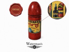 WATERMAN'S Vintage 1910 Original Label Wood Travel Ink Bottle picture
