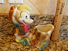 VINTAGE 1940'S LEEDS WALT DISNEY PROD. COWBOY MICKEY MOUSE PLANTER / WALL POCKET picture