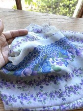 Vintage 100% Silk Chiffon Floral Fabric 36” Wide 81” Long Italy picture