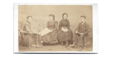 Carte De Visite Photograph  ~ Early CDV Brother Sisters Family Portrait picture