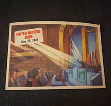 VINTAGE 1954 Topps Look 'n See Non-Sport Trading Card #22 United Nations Born picture