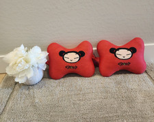 Vintage Pucca Character Travel Pillow with Carry Handle~RARE SET OF 2 picture