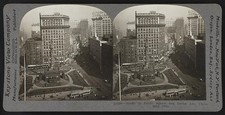 Photo:Cleveland Ohio 1919 Public Square Euclid Ave Traffic Stereo View picture