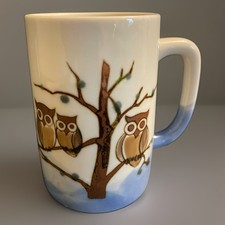 Vintage Otagiri Owl Family In Tree Stoneware Ceramic Coffee Mug Nice Gift picture