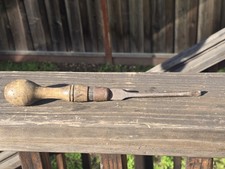 Antique Wooden Handle Slotted Screwdriver 10 3/4