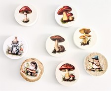 Trending Handcrafted Adorable Wooden Forest Themed Magnets 3 in diameter  picture