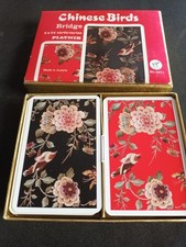 Vintage Piatnik Chinese Birds Playing Cards Chinese Birds Double Set 2271 W1 picture