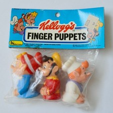 1984 Kellogg's Rice Krispies Snap Crackle Pop Finger Puppets NOS New Vintage picture