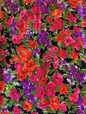 VTG 1960-1970s Psychedelic Floral Fabric Features a Bold  Pattern Polyester Blen picture