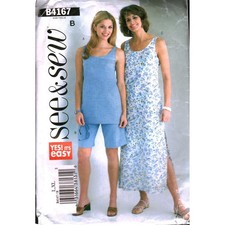 See & Sew B4167 Sewing Pattern Misses Top Shorts Dress Size L XL Butterick 2004 picture