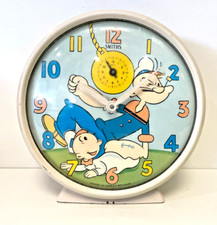 1960s POPEYE ANIMATED ALARM CLOCK by Smiths RARE Nice picture