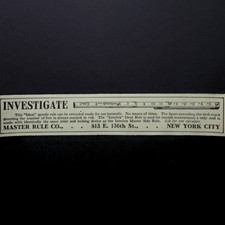 Master Rule Interlox Ideal Speedy Rule New York City 1927 Vtg Print Ad picture