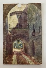 England. Warwick Castle Gate House Copyright Water Coloring Unposted.        D78 picture
