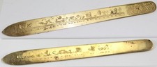 Antique Norwegian David Andersen Brass Primstav Calendar Paper Letter Knife picture
