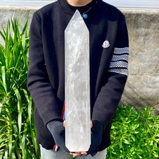 8.35LB Natural Clear Crystal Obelisk Quartz Energy Tower Point Reiki Healing Gem picture