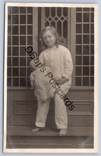 K57/ Cute Child w/ Doll Interesting RPPC Postcard c1910 191 picture