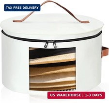 Round Hat Box, Stackable Felt Hat Boxes for Women Storage, Foldable Premium Hat picture