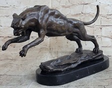 Austrian Bronze Lion or Lioness Sculpture Jaguar Cougar Home Decor Figure Decor picture