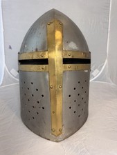 Vintage Medieval Knight Sugarloaf Armor Crusader Helmet Decorative 13”  picture