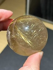 114g Natural golden rutilated quartzSphere Crystal Energy Ball Reiki Healing picture