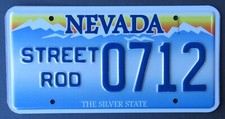 NEVADA  STREET ROD / HISTORIC  license plate  2010    RANDOM NUMBER  single plat picture
