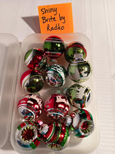 VTG SHINY BRIGHT Minature Ornaments Set of 12 5 Different Designs picture