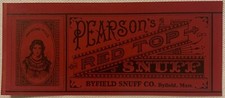 Antique 1900s–1910s Pearson’s Red Top Tobacco Label 🧺 Byfield Co Byfield MA NOS picture