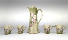 Vintage Nippon Reproduction Wildflower Chocolate Pot Set 4 Cups Nouveau Style picture