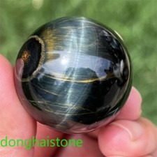 29mm+ 1pc Natural Blue Tiger’s Eye Jasper sphere quartz crystal Ball Random 1pc picture