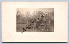 K56/ Interesting RPPC Postcard c1910 Early Automobile Hood Open Broke Down 446 picture