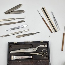 Vintage doctor Military box Aesculap scalpels bistouries medical surgical WWII picture