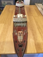Ship Model Texaco Oil Tanker N. Dakota Vintage 1960s Toy Man-cave Office Decor picture