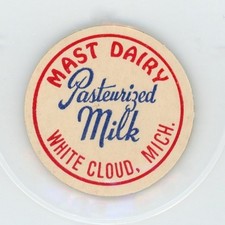 Milk Bottle Cap Insert - Mast Dairy - White Cloud, MI (Michigan) - 1 1/4