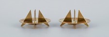 Pierre Forsell for Skultuna, Sweden. A pair of rare brass candlesticks. picture