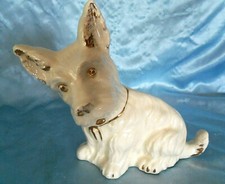 Porcelain Ceramic White Scotty Dog Figurine 7 1/2