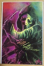 MARTIN ZAVALA CUSTOM MULTI-NEON SIGNED Birth of Slasher Scream Ghostface  w/COA picture