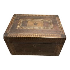 Antique English Tunbridge Ware Tea Caddy Box picture