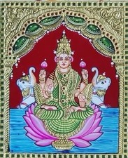 Goddess Laxmi  Gold Tanjore Painting picture